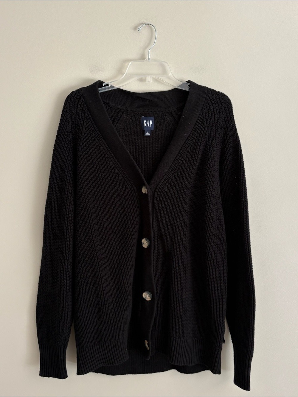 GAP Black Women's Button-Up Knit Cardigan Size L